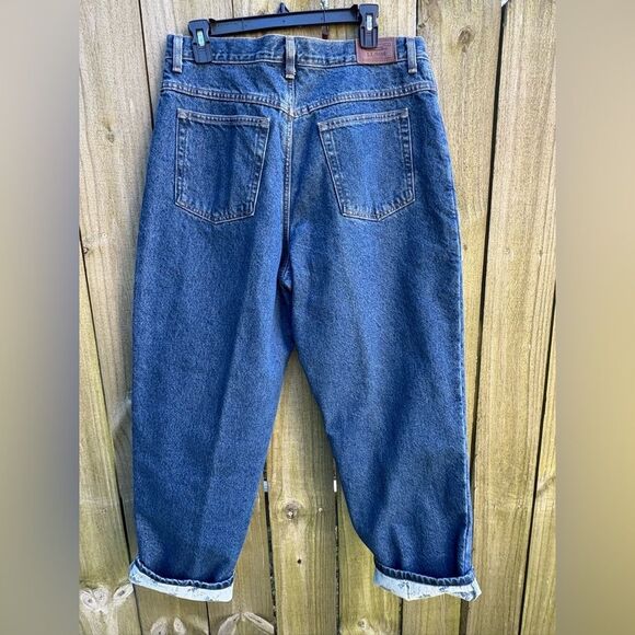 LL Bean Relaxed Fit High Rise Jeans with Floral Lining Vintage 16 Petite - Picture 8 of 9
